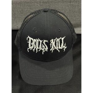 Dolls Kill Trucker Cap Men's One Size Black Cotton Mesh Back Adjustable Snap Hat